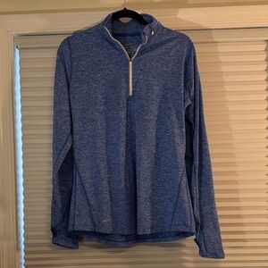 Women’s  Blue Nike dri-fit Quarter-Zip long sleeve top